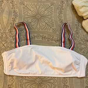 Xhilaration white with straps size X Large swim top bathing suit